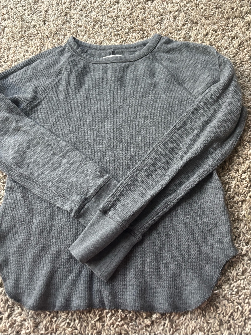 Everlane Heather Gray Crewneck  top waffle